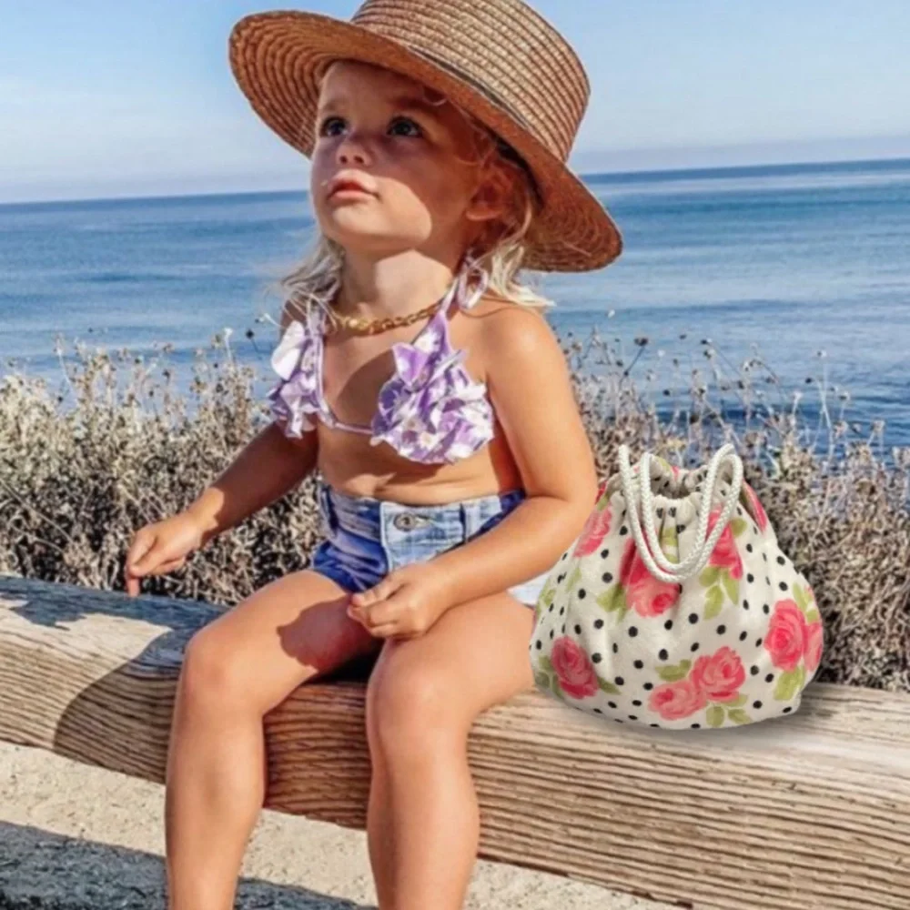 Janie and Jack Terry Tote Bag in Rosette Parisian Rose